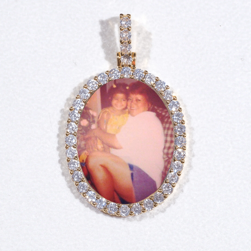 3D Oval Custom Picture Pendant