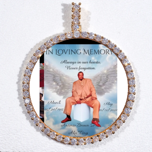 LARGE 3D CIRCLE CUSTOM PICTURE PENDANT
