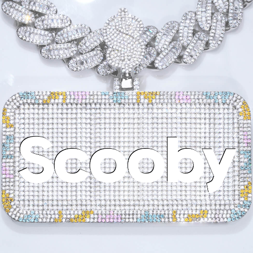 CUSTOM LETTER NECKLACE 3D COLORFUL SQUARE