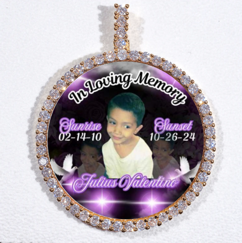 LARGE 3D CIRCLE CUSTOM PICTURE PENDANT