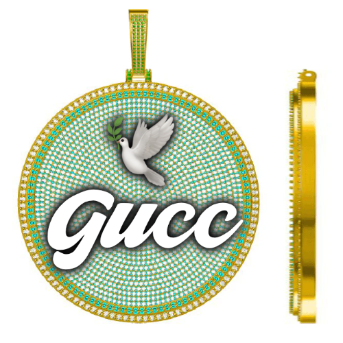 CUSTOM LETTER NECKLACE 3D BIG DISC