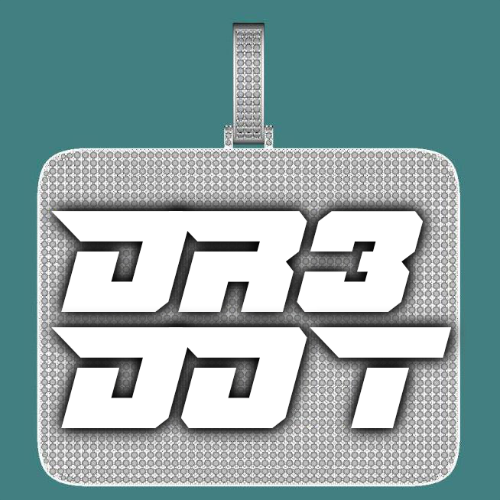 CUSTOM LETTER NECKLACE 3D BIG SQUARE
