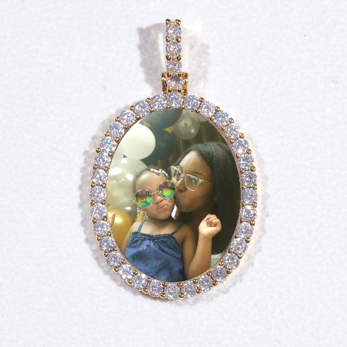 3D Oval Custom Picture Pendant