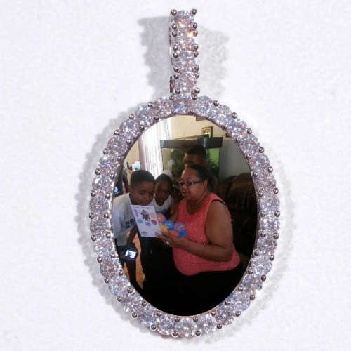 Large 3D Oval Custom Picture Pendant