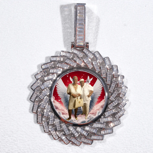 Large 3D Baguette Custom Picture Pendant
