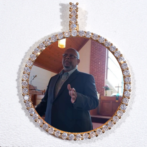 LARGE 3D CIRCLE CUSTOM PICTURE PENDANT