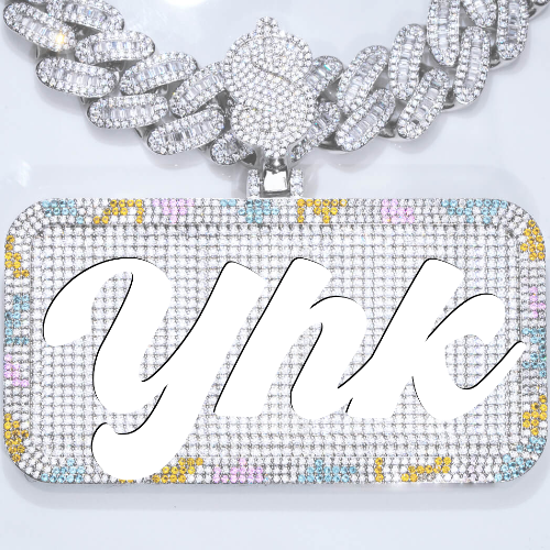 CUSTOM LETTER NECKLACE 3D COLORFUL SQUARE