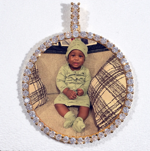 LARGE 3D CIRCLE CUSTOM PICTURE PENDANT