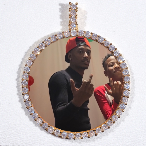 LARGE 3D CIRCLE CUSTOM PICTURE PENDANT