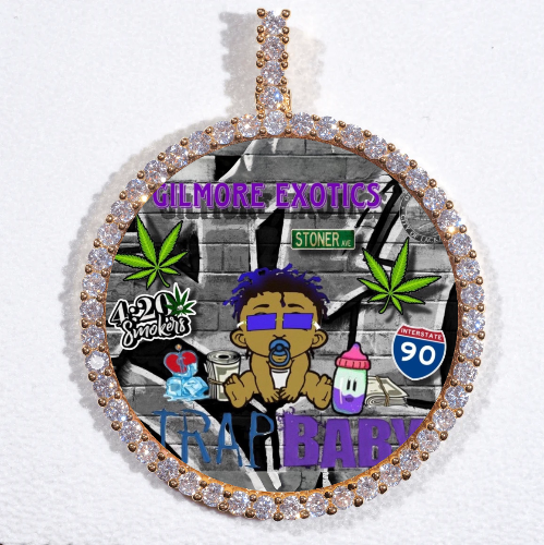 LARGE 3D CIRCLE CUSTOM PICTURE PENDANT