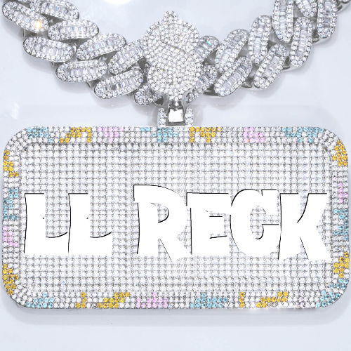 CUSTOM LETTER NECKLACE 3D COLORFUL SQUARE