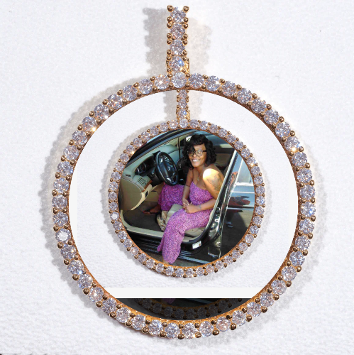 LARGE 3D CIRCLE CUSTOM PICTURE PENDANT