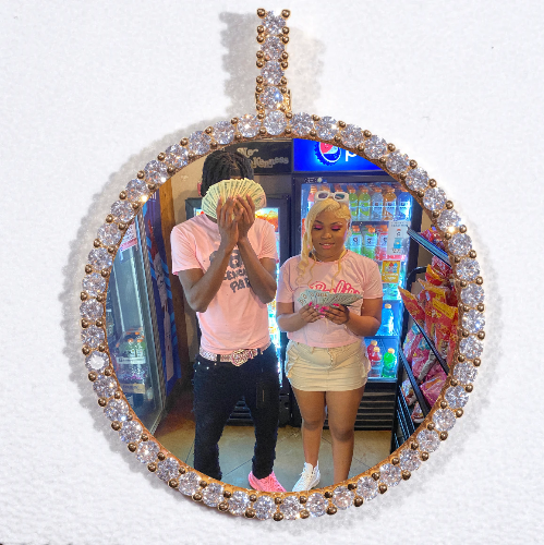 LARGE 3D CIRCLE CUSTOM PICTURE PENDANT