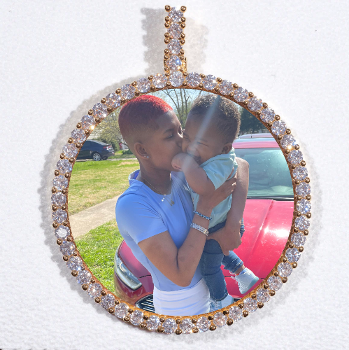 LARGE 3D CIRCLE CUSTOM PICTURE PENDANT