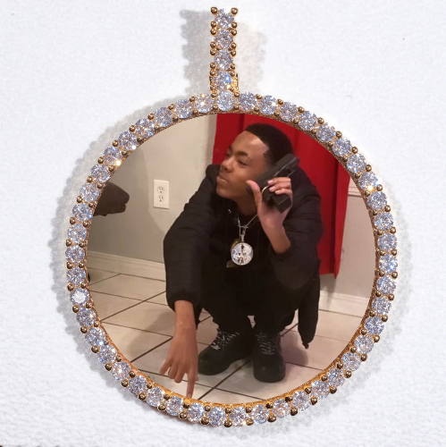 LARGE 3D CIRCLE CUSTOM PICTURE PENDANT