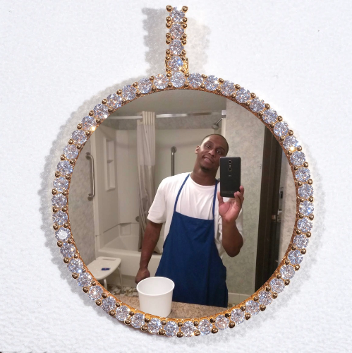 LARGE 3D CIRCLE CUSTOM PICTURE PENDANT