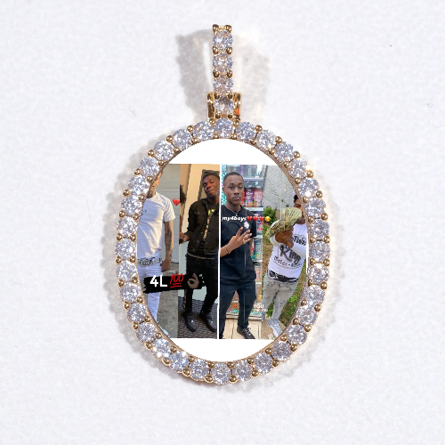 3D Oval Custom Picture Pendant