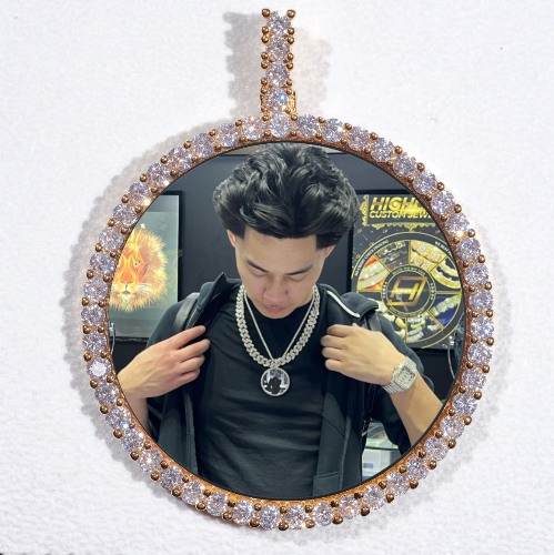 LARGE 3D CIRCLE CUSTOM PICTURE PENDANT