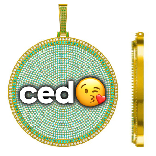 CUSTOM LETTER NECKLACE 3D BIG DISC