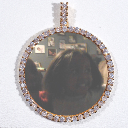 LARGE 3D CIRCLE CUSTOM PICTURE PENDANT