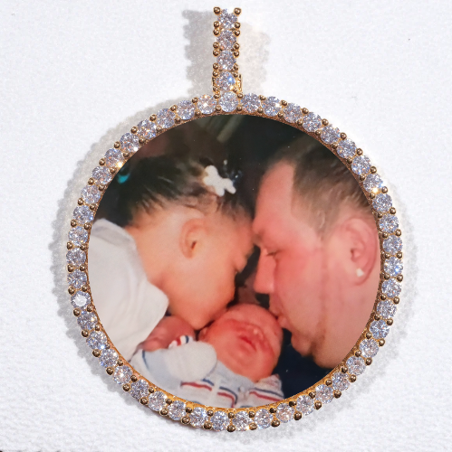 LARGE 3D CIRCLE CUSTOM PICTURE PENDANT