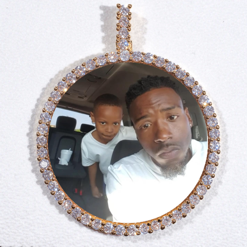 LARGE 3D CIRCLE CUSTOM PICTURE PENDANT