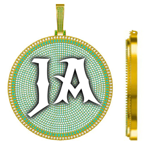CUSTOM LETTER NECKLACE 3D BIG DISC