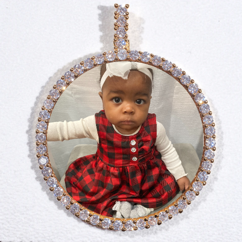 LARGE 3D CIRCLE CUSTOM PICTURE PENDANT
