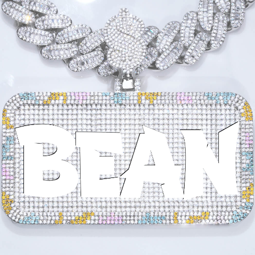 CUSTOM LETTER NECKLACE 3D COLORFUL SQUARE