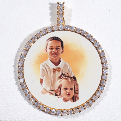 LARGE 3D CIRCLE CUSTOM PICTURE PENDANT
