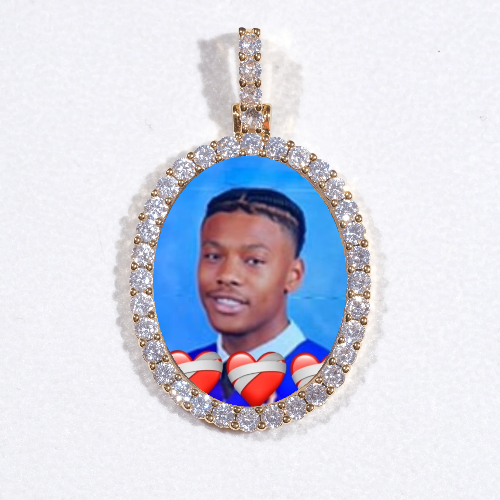 3D Oval Custom Picture Pendant