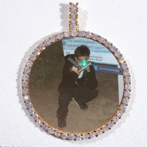 LARGE 3D CIRCLE CUSTOM PICTURE PENDANT