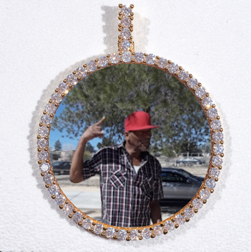LARGE 3D CIRCLE CUSTOM PICTURE PENDANT