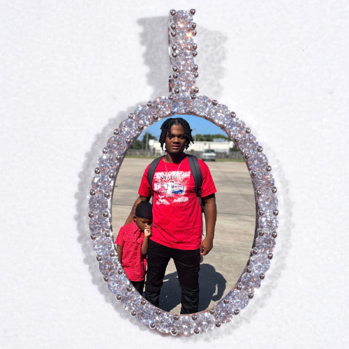 Large 3D Oval Custom Picture Pendant