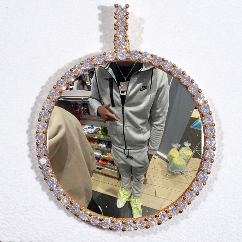 LARGE 3D CIRCLE CUSTOM PICTURE PENDANT