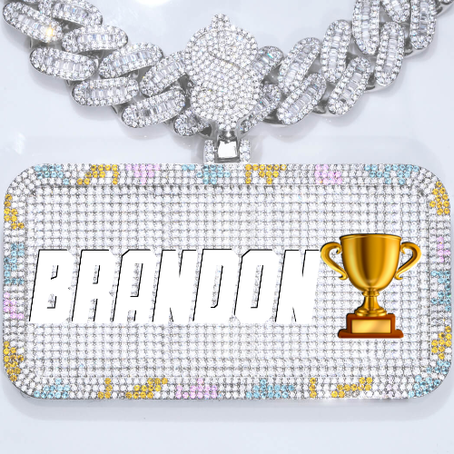 CUSTOM LETTER NECKLACE 3D COLORFUL SQUARE