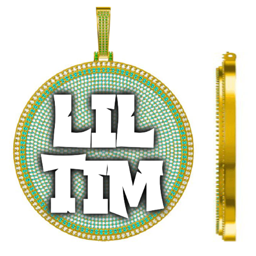 CUSTOM LETTER NECKLACE 3D BIG DISC