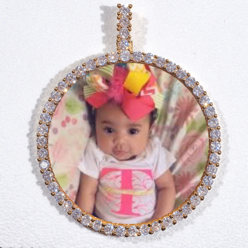 LARGE 3D CIRCLE CUSTOM PICTURE PENDANT