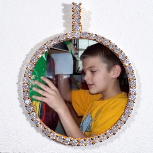 LARGE 3D CIRCLE CUSTOM PICTURE PENDANT
