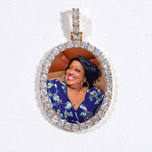 3D Oval Custom Picture Pendant