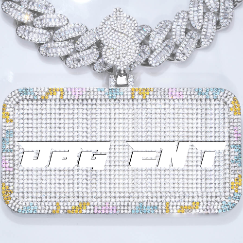 CUSTOM LETTER NECKLACE 3D COLORFUL SQUARE