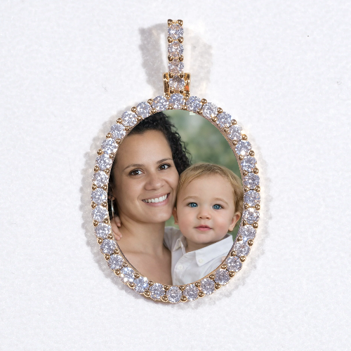 3D Oval Custom Picture Pendant