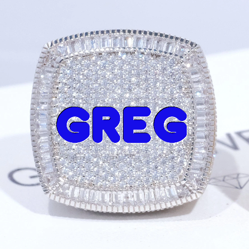 CUSTOM LETTER 3D ICED RING