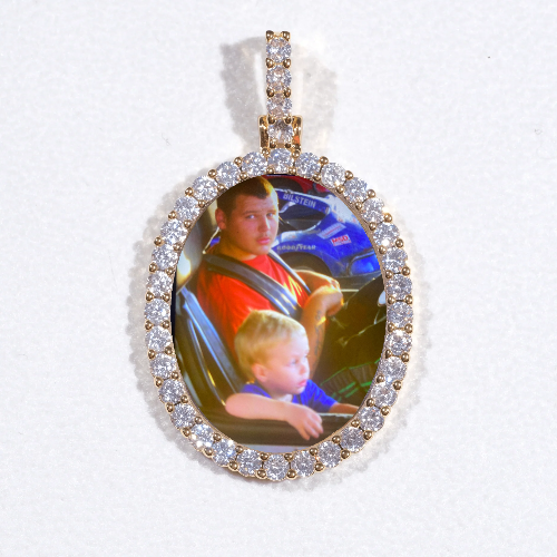 3D Oval Custom Picture Pendant