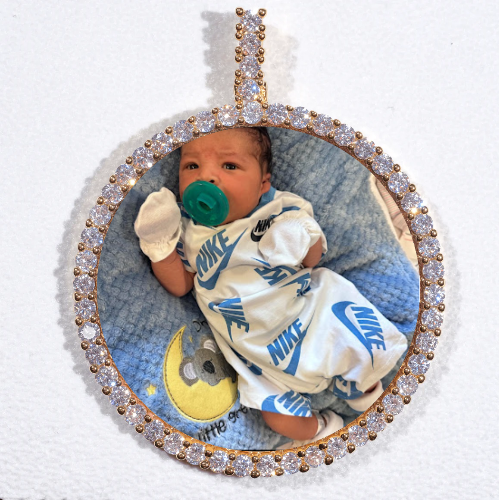 LARGE 3D CIRCLE CUSTOM PICTURE PENDANT