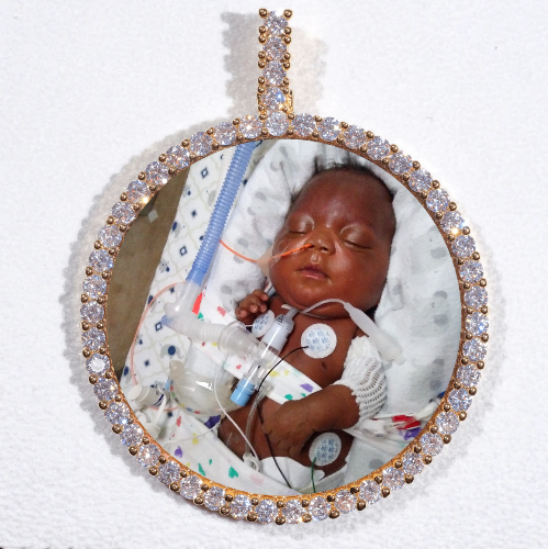 LARGE 3D CIRCLE CUSTOM PICTURE PENDANT
