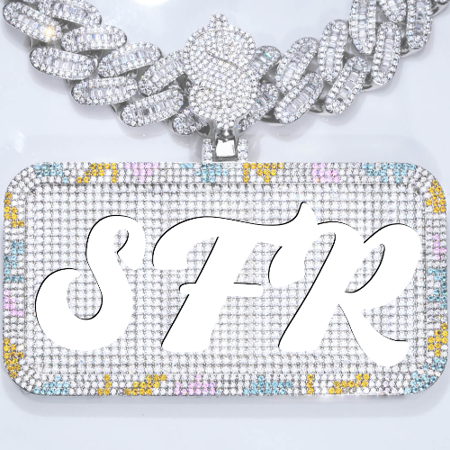 CUSTOM LETTER NECKLACE 3D COLORFUL SQUARE