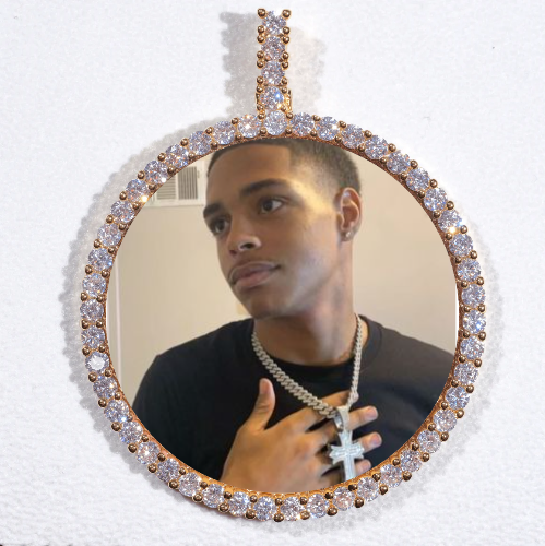LARGE 3D CIRCLE CUSTOM PICTURE PENDANT