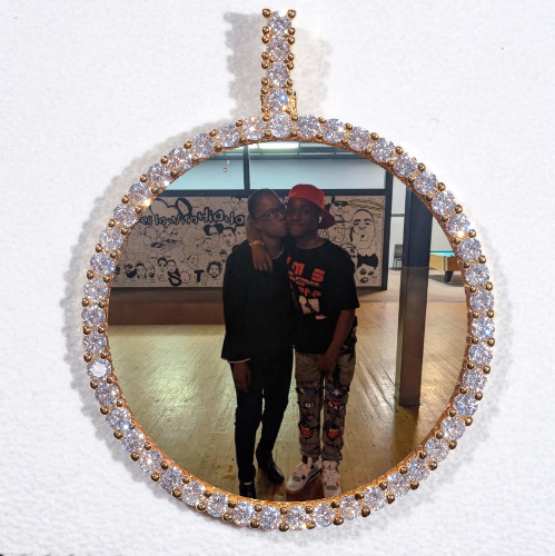 LARGE 3D CIRCLE CUSTOM PICTURE PENDANT