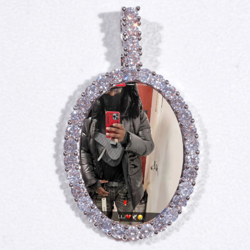 Large 3D Oval Custom Picture Pendant